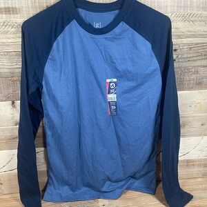 George Blue Two Tone Men’s XS (30-32) Top Raglan Long Sleeve Soft Tee Shirt NWT